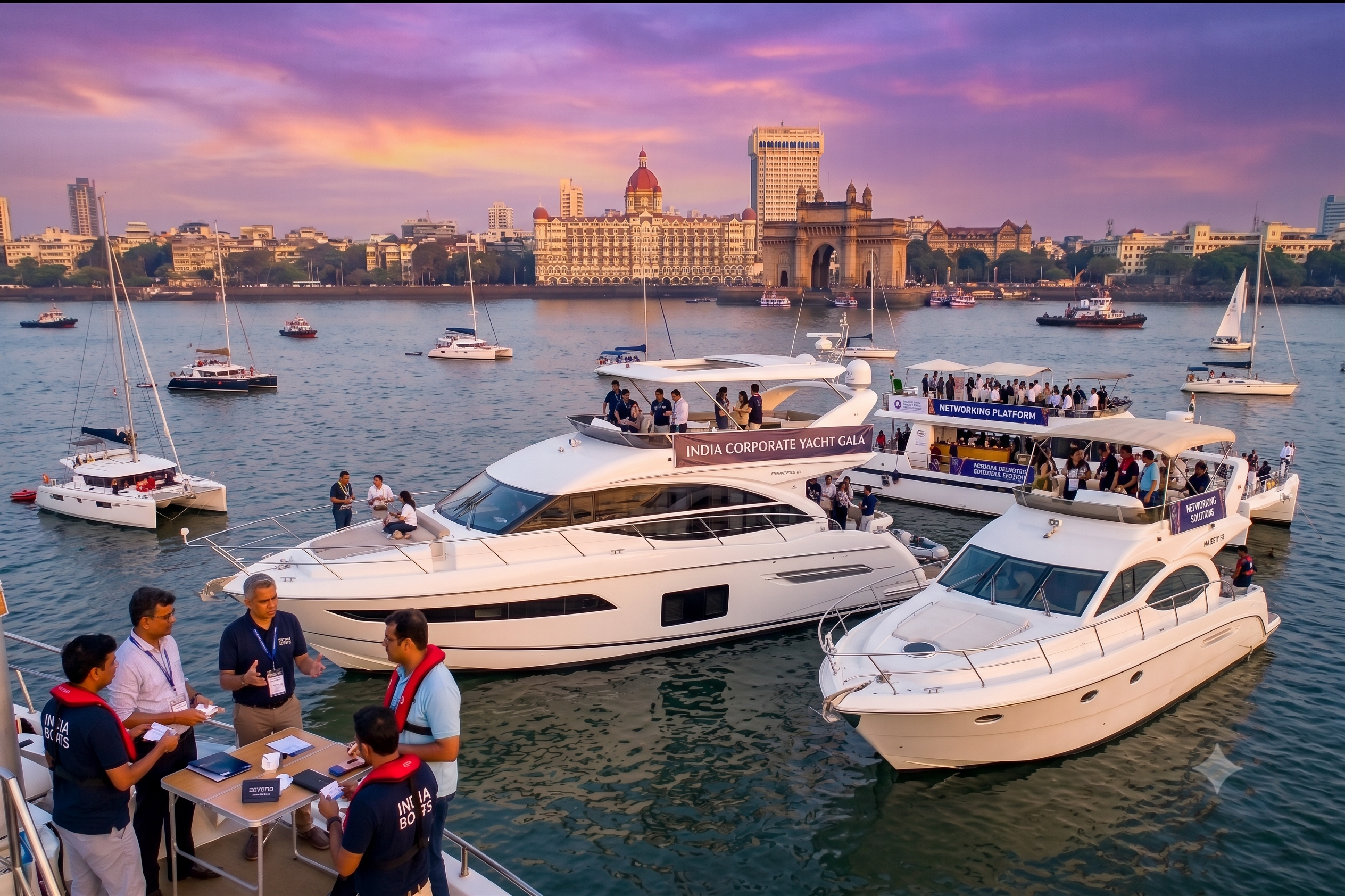 Yachts competing in perfect coordination on Mumbai waters