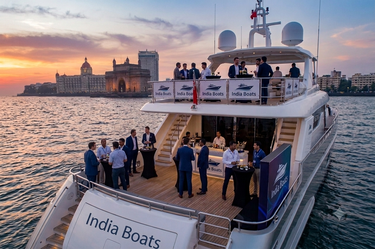 Corporate team sailing on a premium yacht